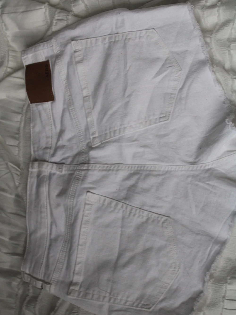Aeropostale White Distressed Denim Jean Shorts
